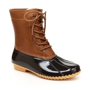 JBU Women's Brown and Black Lace-Up Boots Size 8.5